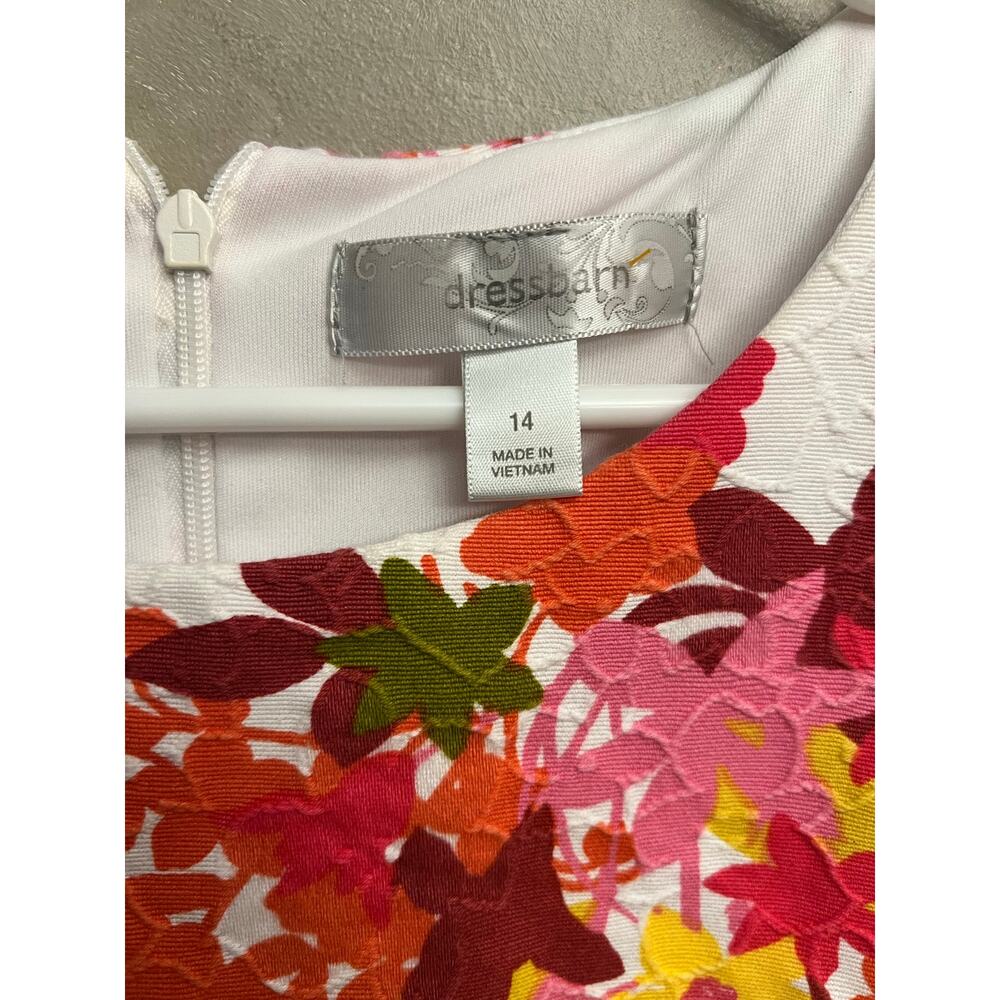 Dress Barn Vibrant Floral Print Sleeveless Sheath Dress Size 14 - Picture 5 of 12